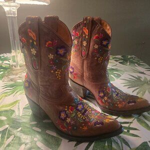 Old Gringo Floral Embroidered Leather Cowboy Boots